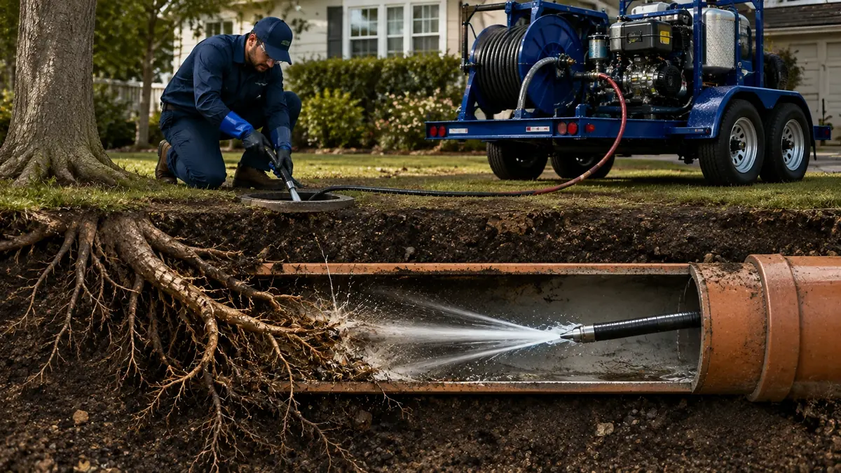 Tree Root Removal with Hydro Jetting in Lodi